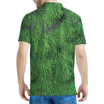 Christmas Tree Branches Print Men's Polo Shirt