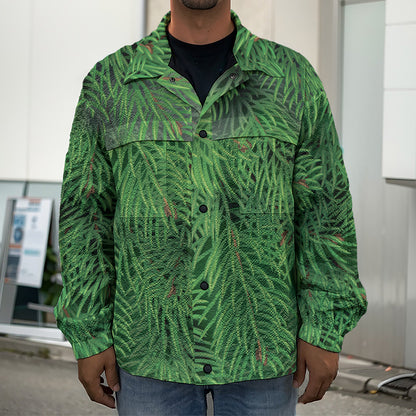 Christmas Tree Branches Print Men's Shirt Jacket