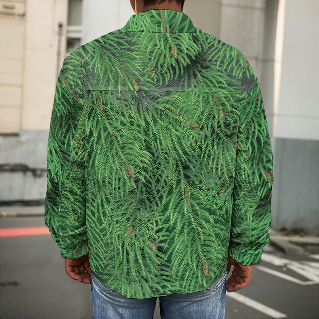 Christmas Tree Branches Print Men's Shirt Jacket