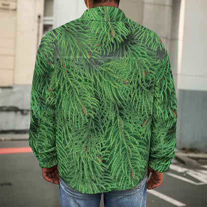 Christmas Tree Branches Print Men's Shirt Jacket