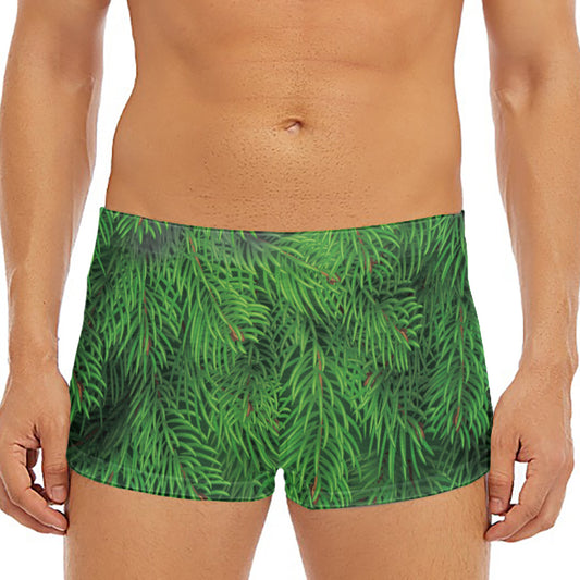 Christmas Tree Branches Print Men's Short Boxer Briefs