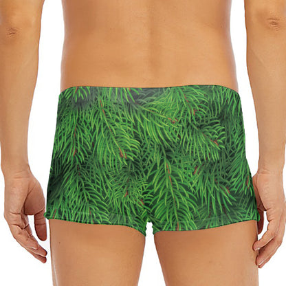 Christmas Tree Branches Print Men's Short Boxer Briefs