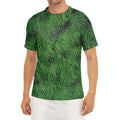 Christmas Tree Branches Print Men's Short Sleeve Rash Guard