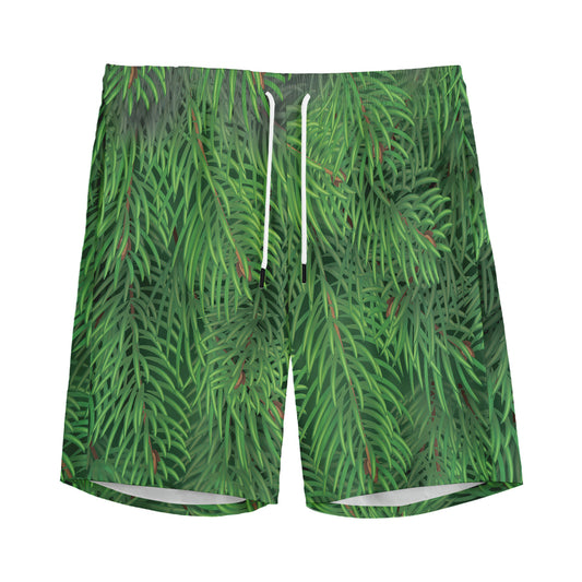 Christmas Tree Branches Print Men's Sports Shorts