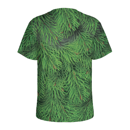 Christmas Tree Branches Print Men's Sports T-Shirt