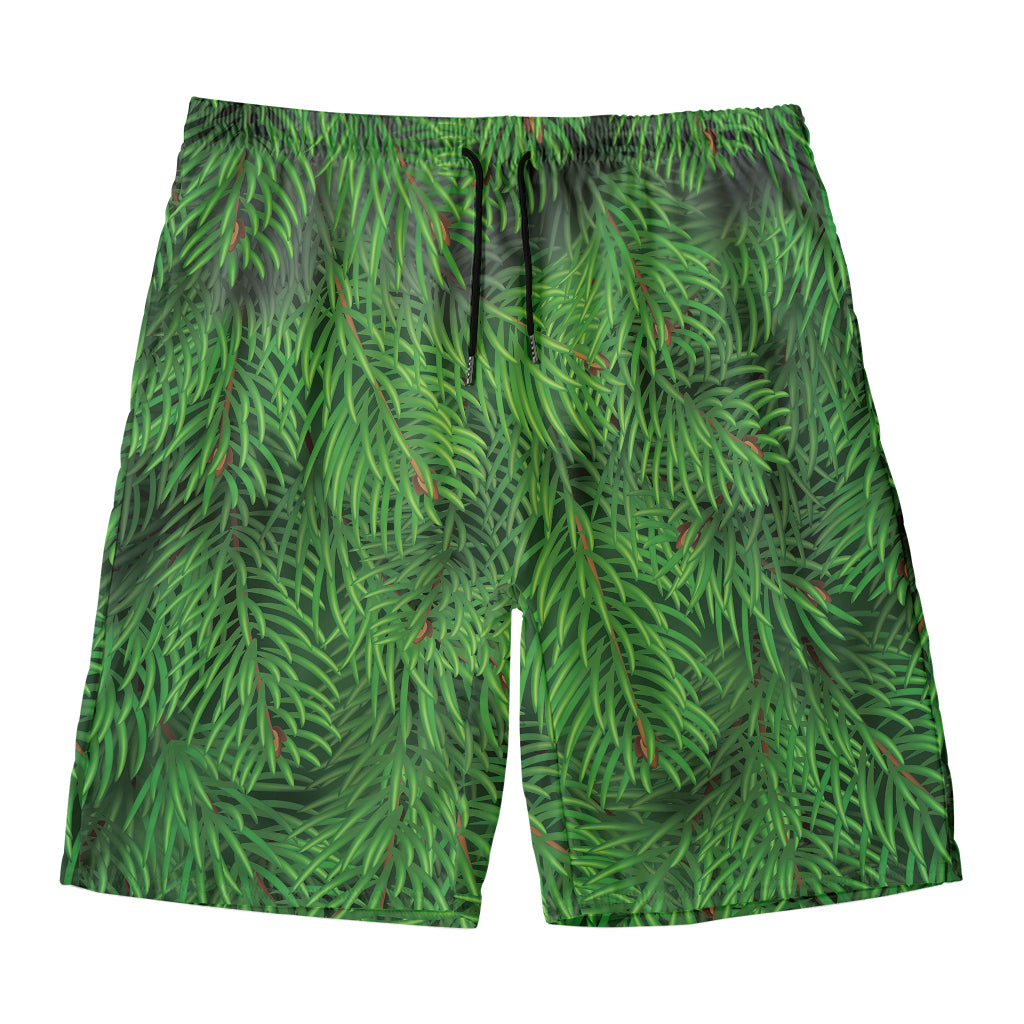 Christmas Tree Branches Print Men's Swim Trunks