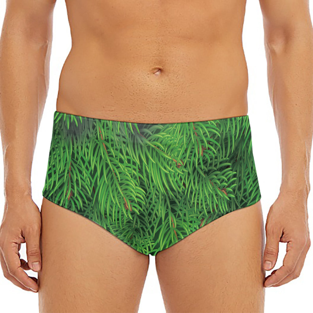 Christmas Tree Branches Print Men's Triangle Swim Briefs