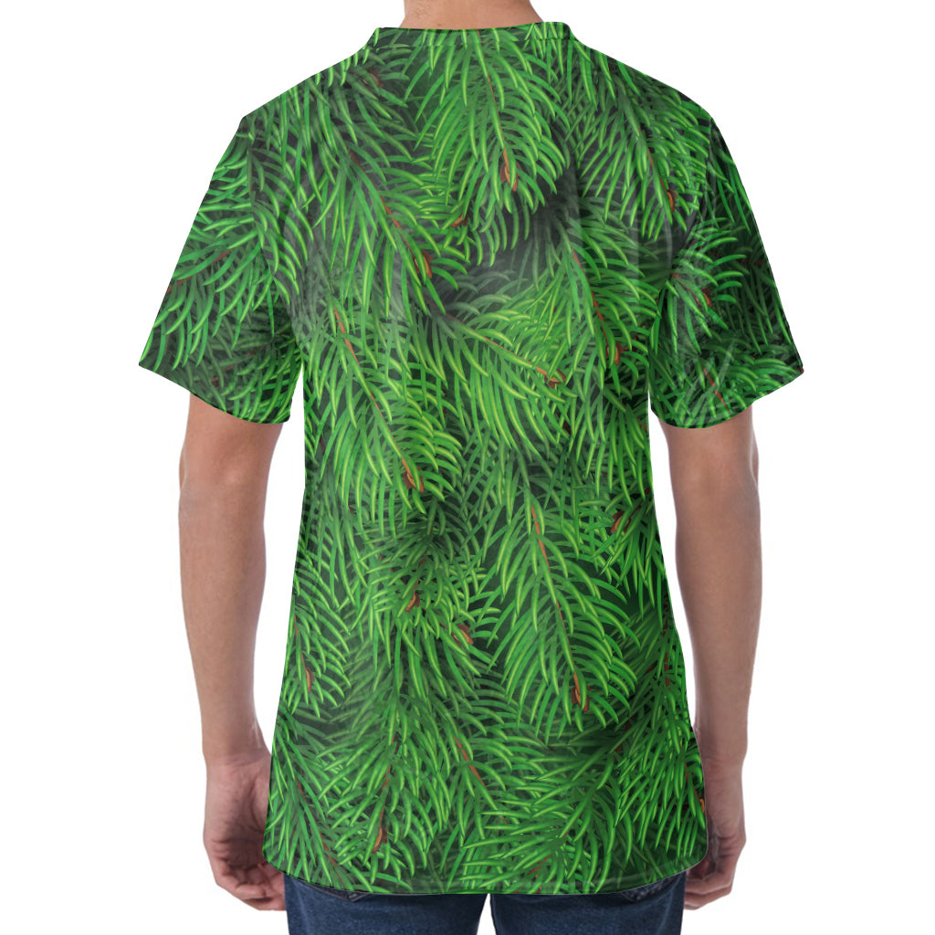 Christmas Tree Branches Print Men's Velvet T-Shirt