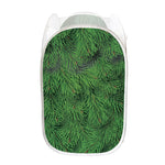 Christmas Tree Branches Print Mesh Laundry Hamper