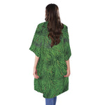 Christmas Tree Branches Print Open Front Beach Cover Up