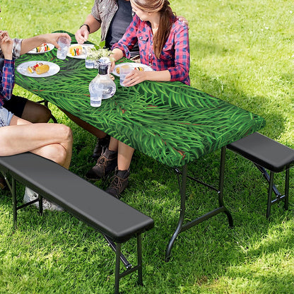 Christmas Tree Branches Print Picnic Table Cover