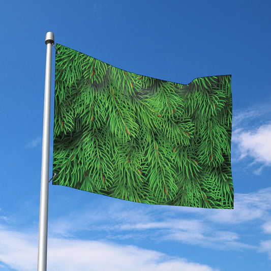 Christmas Tree Branches Print Polyester Flag