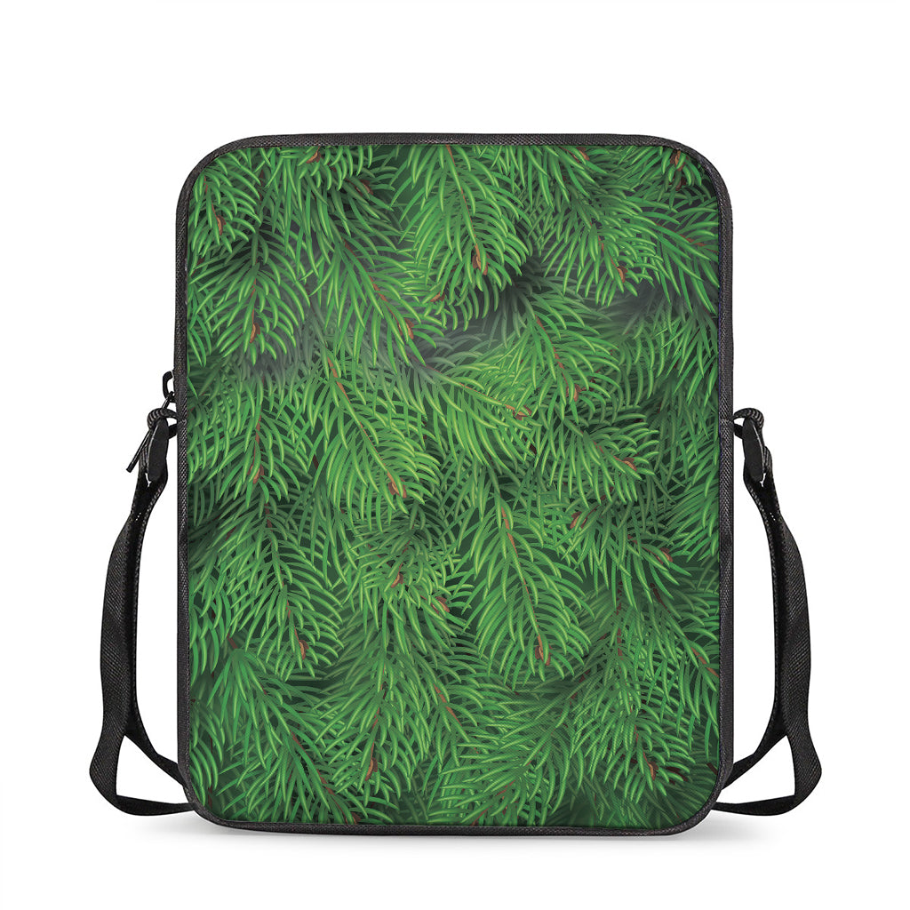 Christmas Tree Branches Print Rectangular Crossbody Bag
