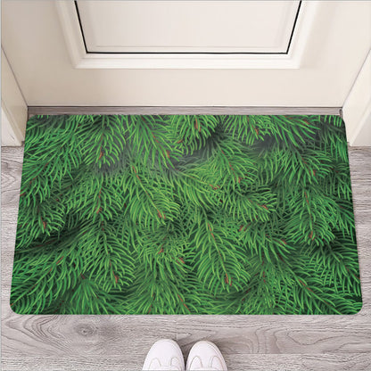 Christmas Tree Branches Print Rubber Doormat