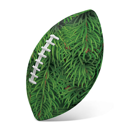 Christmas Tree Branches Print Rugby Ball