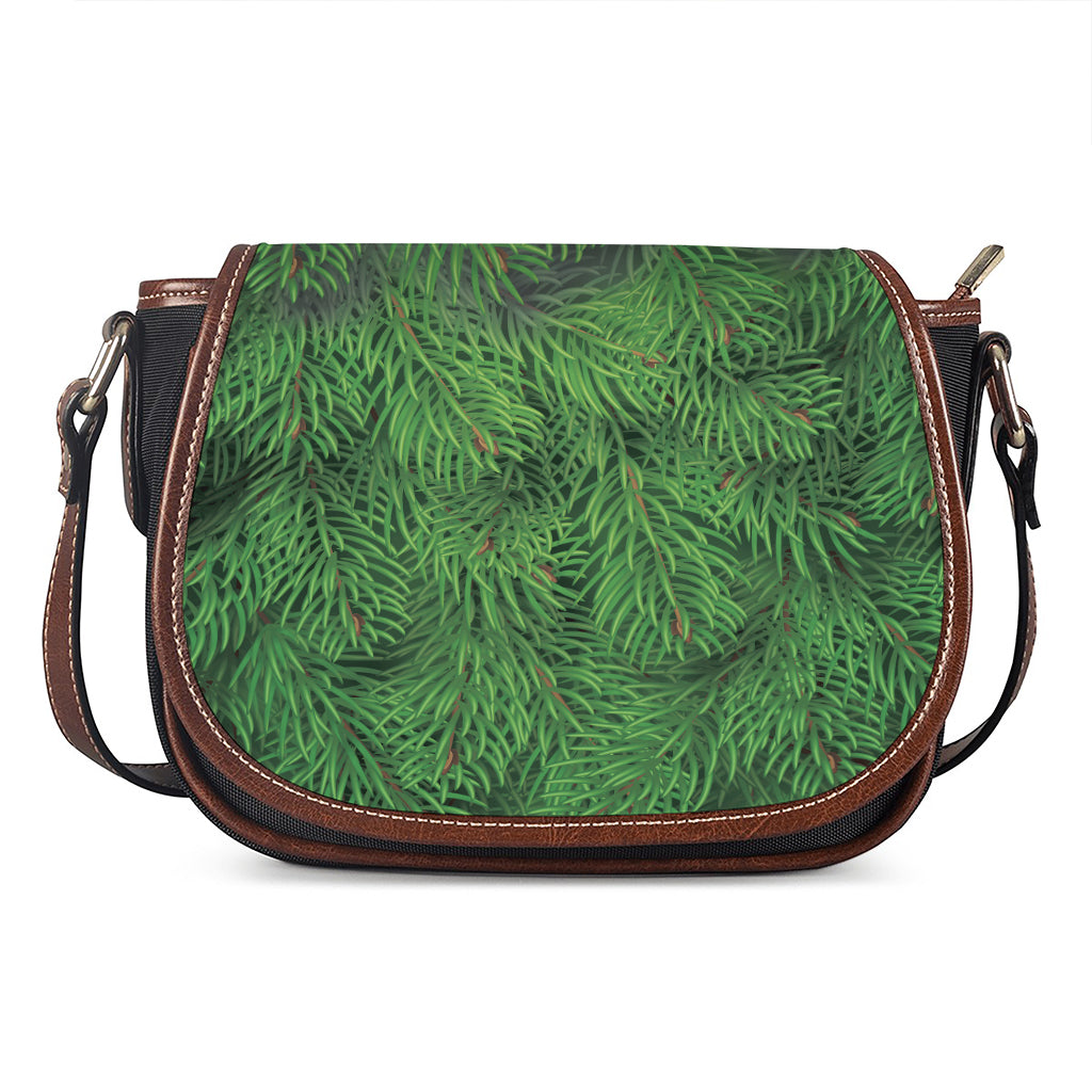 Christmas Tree Branches Print Saddle Bag