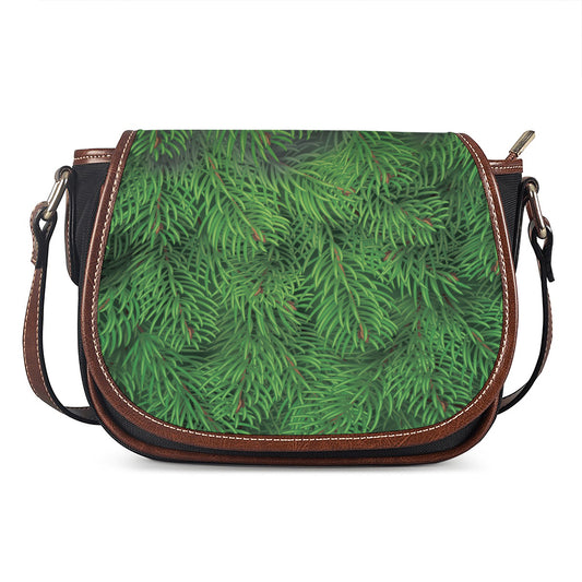 Christmas Tree Branches Print Saddle Bag