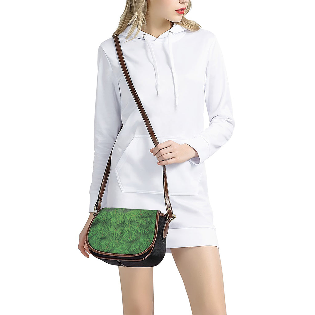 Christmas Tree Branches Print Saddle Bag
