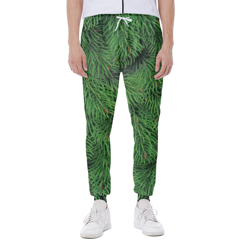 Christmas Tree Branches Print Scuba Joggers