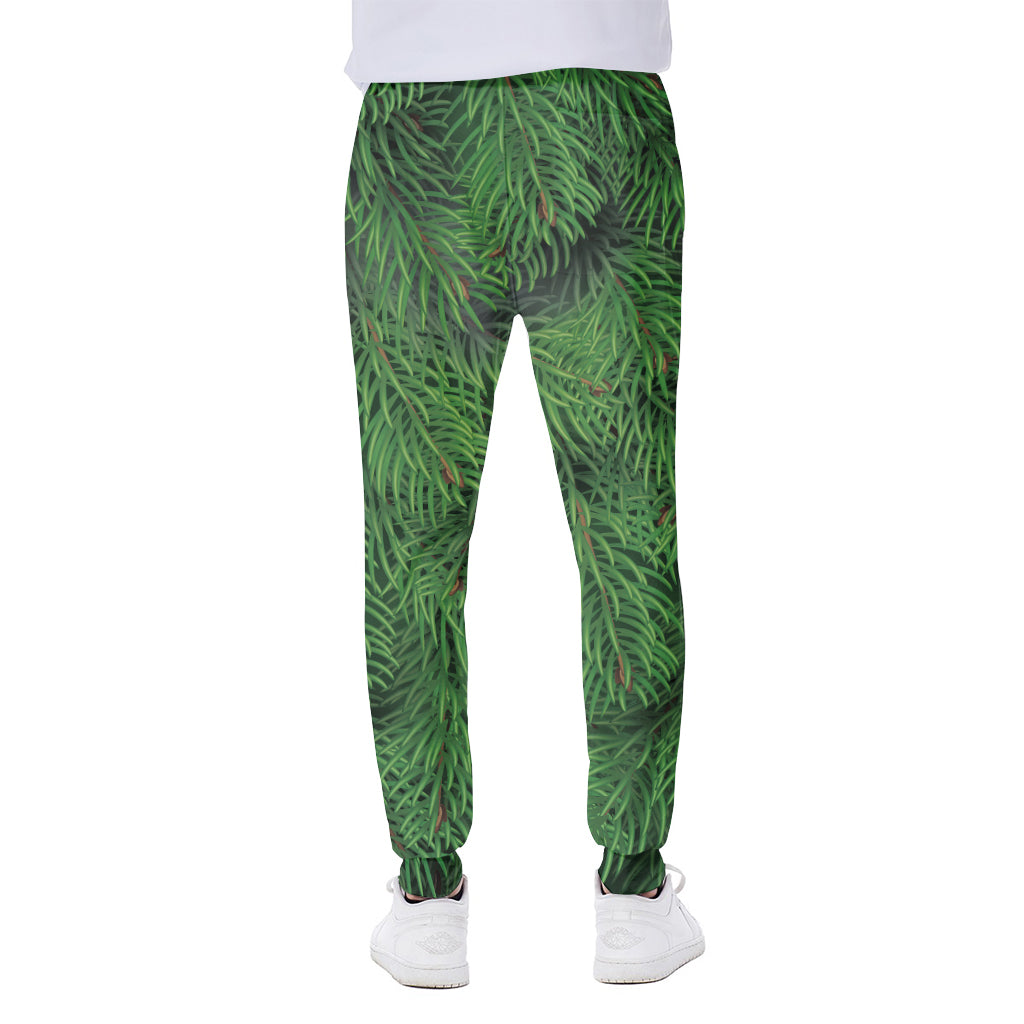 Christmas Tree Branches Print Scuba Joggers