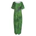Christmas Tree Branches Print Short Sleeve Long Nightdress