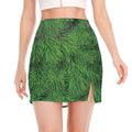 Christmas Tree Branches Print Side Slit Mini Skirt