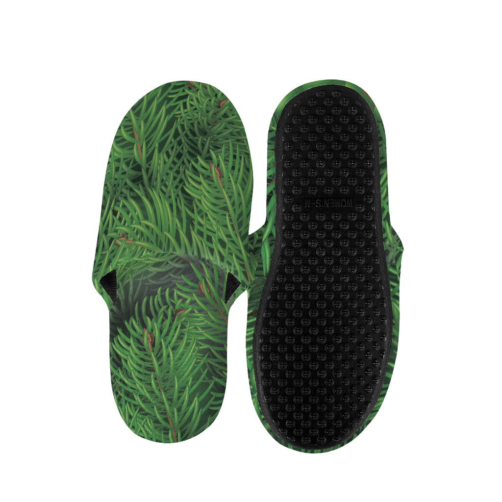 Christmas Tree Branches Print Slippers