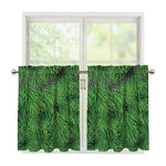 Christmas Tree Branches Print Tier Curtains