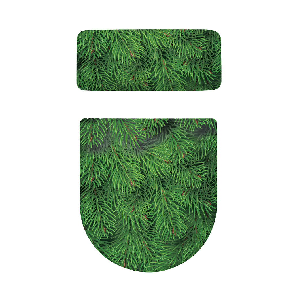 Christmas Tree Branches Print Toilet Lid And Tank Cover Set