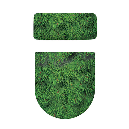 Christmas Tree Branches Print Toilet Lid And Tank Cover Set