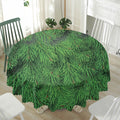 Christmas Tree Branches Print Waterproof Round Tablecloth