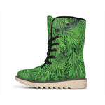 Christmas Tree Branches Print Winter Boots