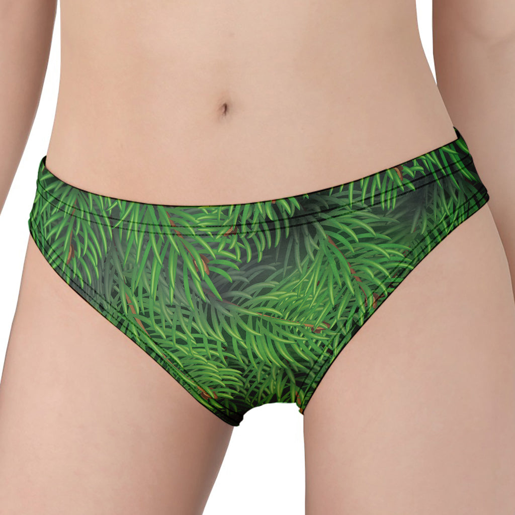 Christmas Tree Branches Print Women's Panties