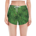 Christmas Tree Branches Print Women's Split Running Shorts