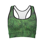 Christmas Tree Branches Print Women's Sports Bra