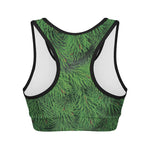 Christmas Tree Branches Print Women's Sports Bra