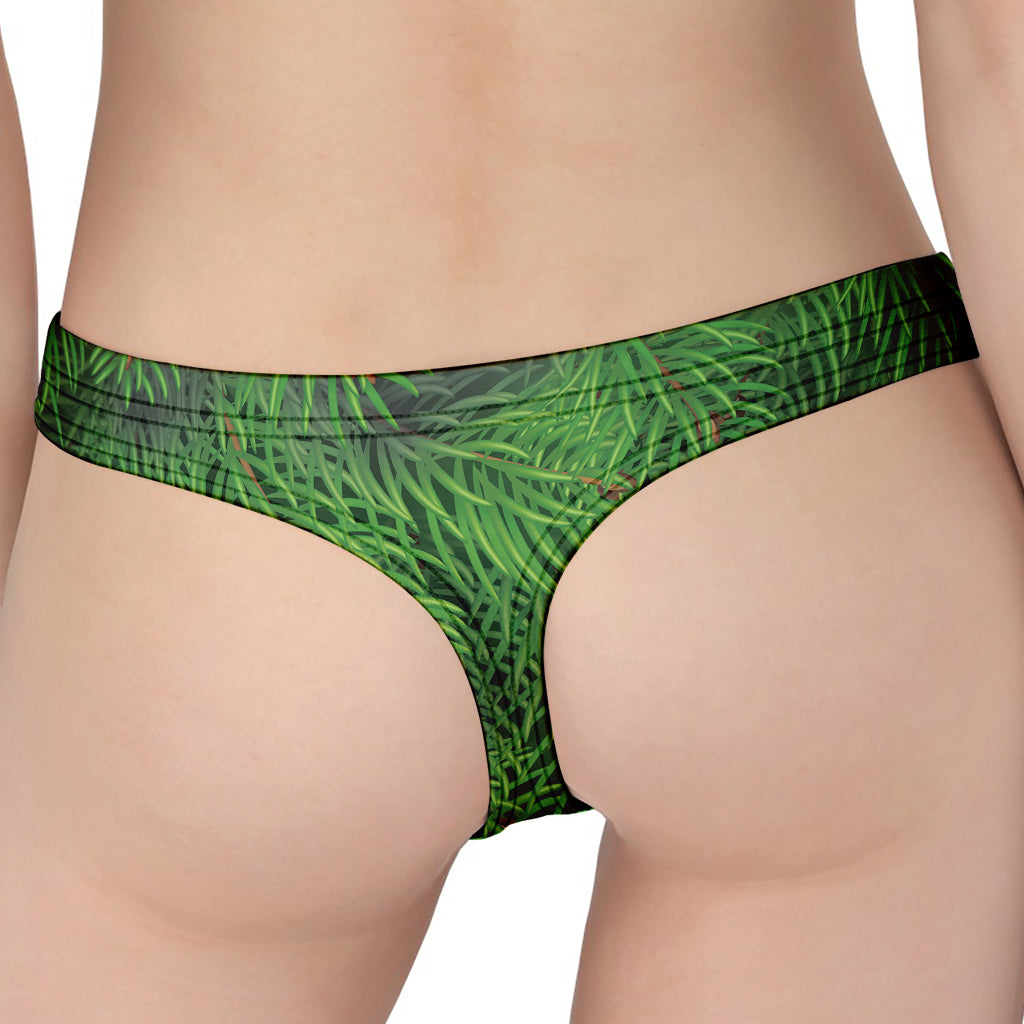 Christmas Tree Branches Print Women's Thong