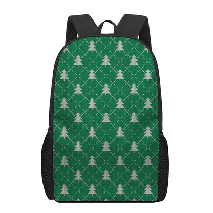 Christmas Tree Knitted Pattern Print 17 Inch Backpack