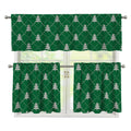 Christmas Tree Knitted Pattern Print 3 Piece Kitchen Curtains