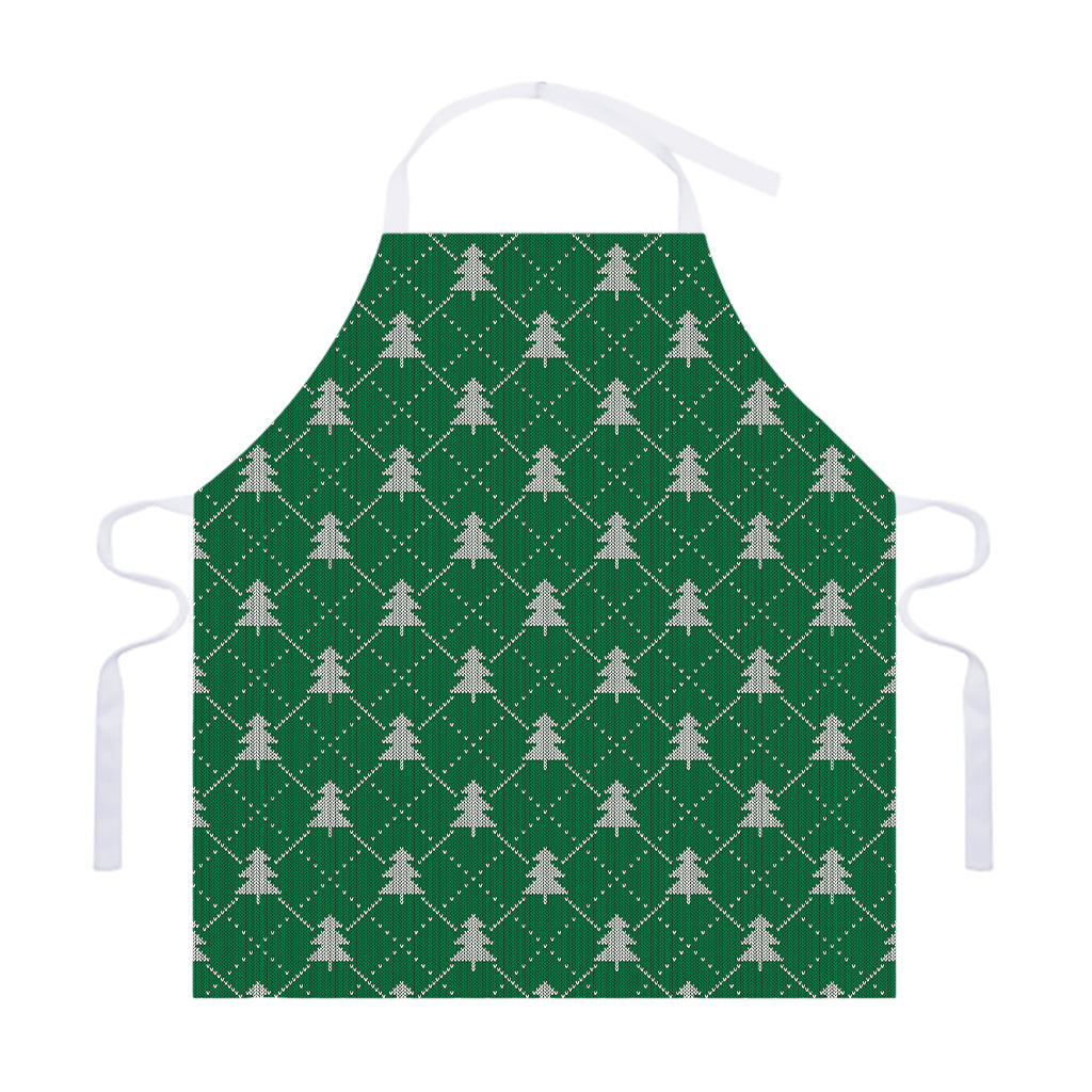 Christmas Tree Knitted Pattern Print Adjustable Apron