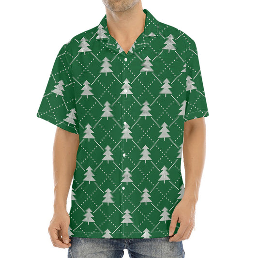 Christmas Tree Knitted Pattern Print Aloha Shirt