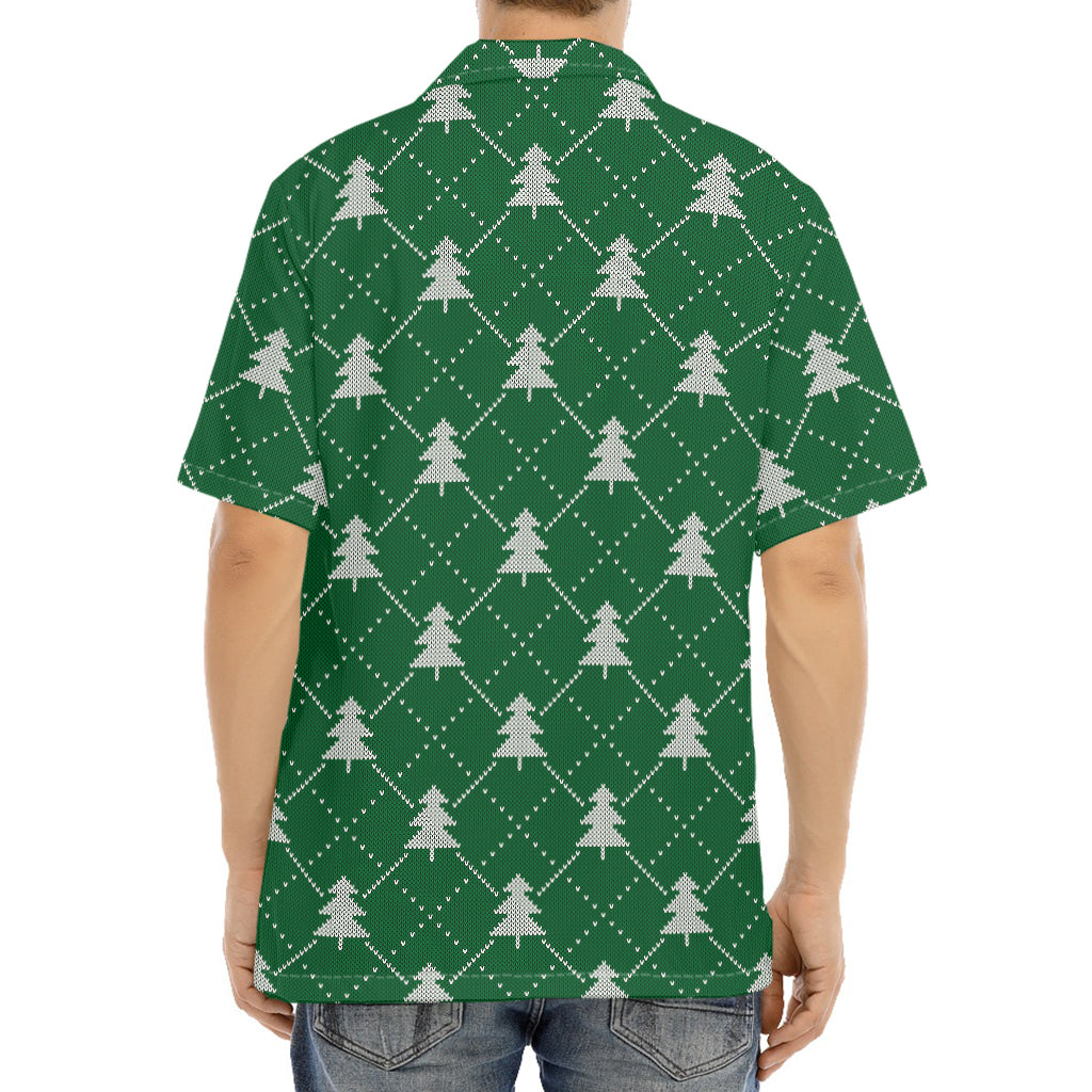 Christmas Tree Knitted Pattern Print Aloha Shirt