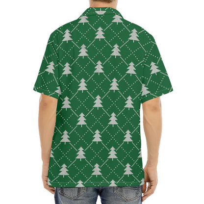 Christmas Tree Knitted Pattern Print Aloha Shirt