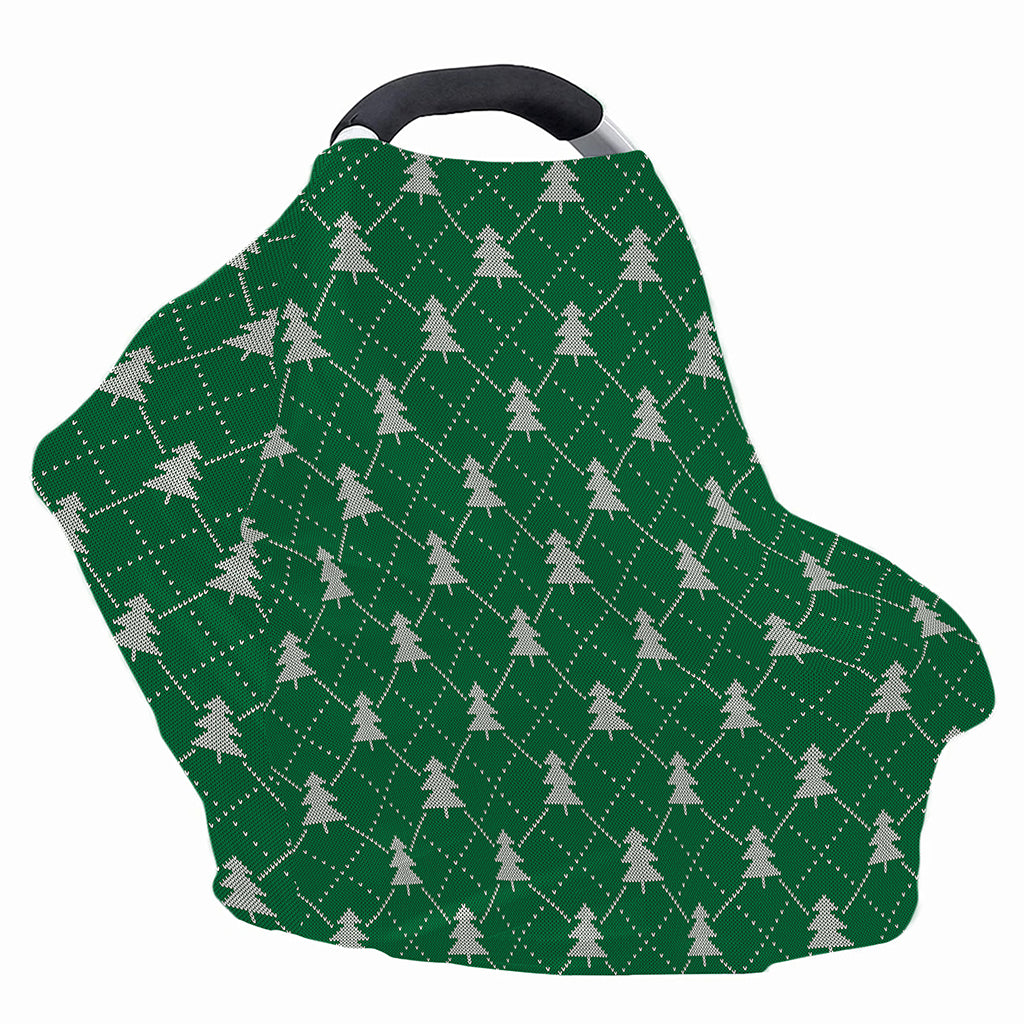 Christmas Tree Knitted Pattern Print Baby Seat Cover