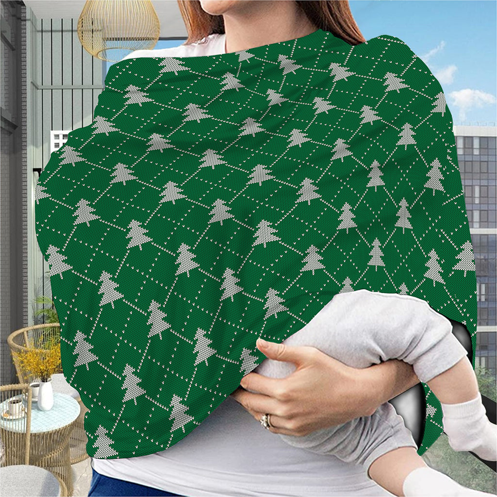 Christmas Tree Knitted Pattern Print Baby Seat Cover