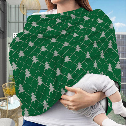 Christmas Tree Knitted Pattern Print Baby Seat Cover