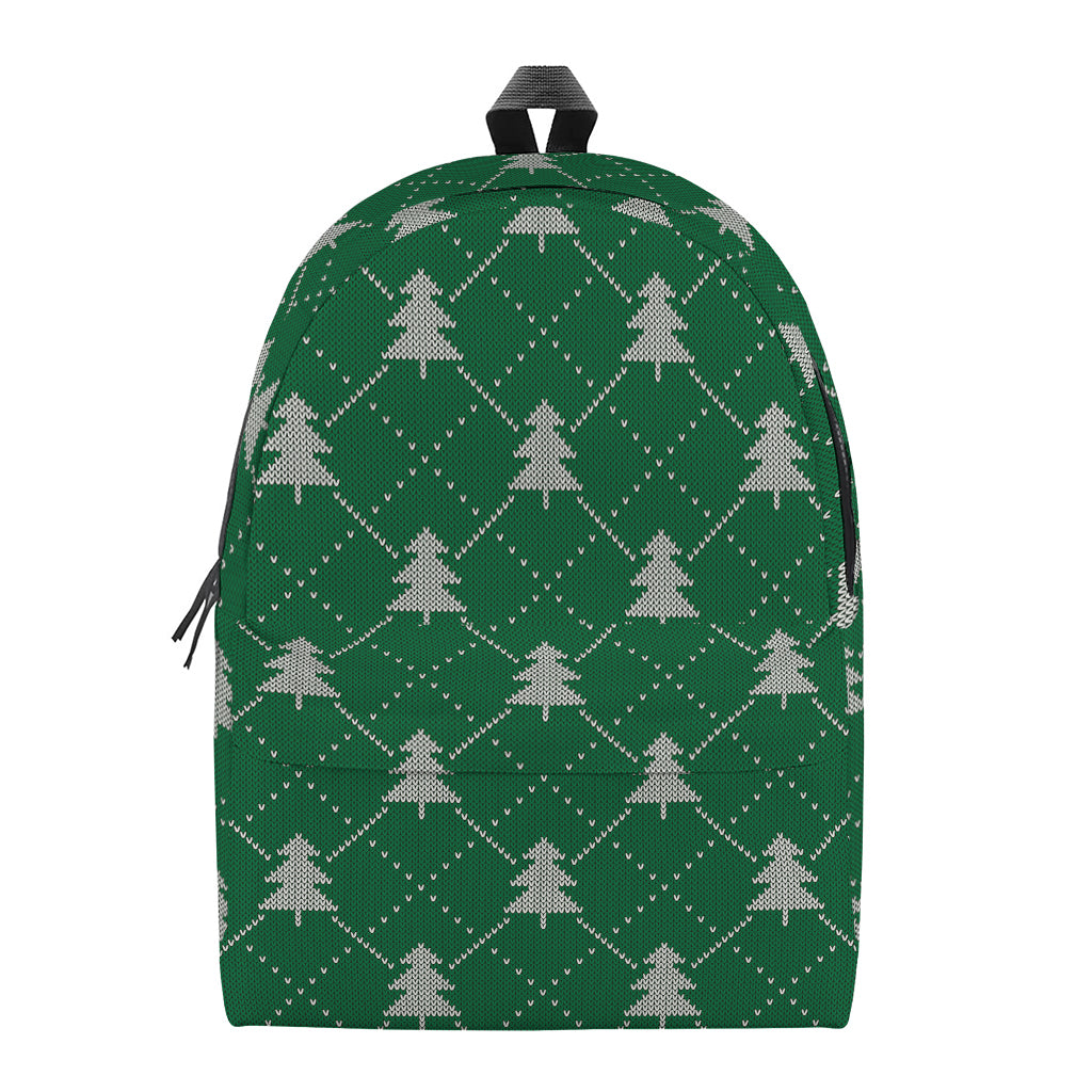 Christmas Tree Knitted Pattern Print Backpack