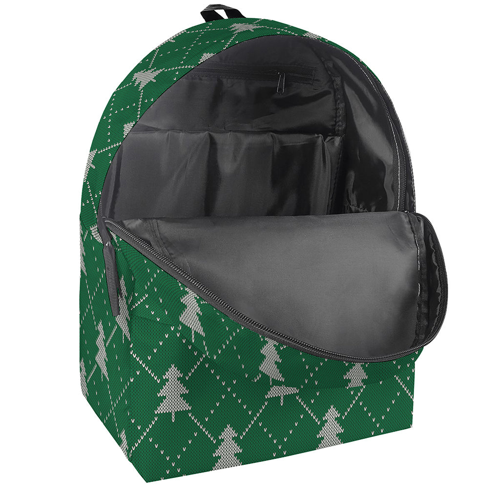 Christmas Tree Knitted Pattern Print Backpack