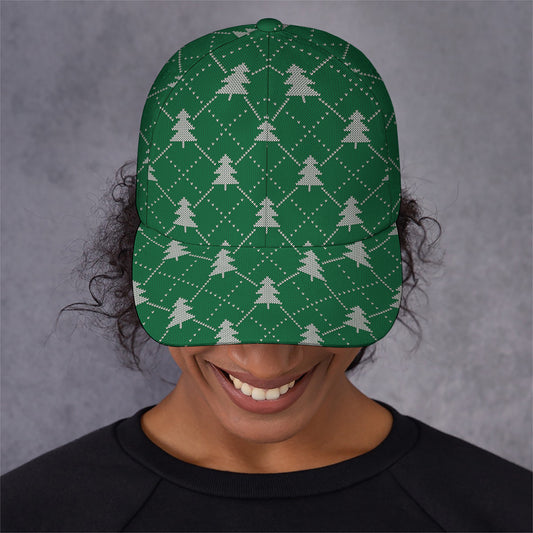 Christmas Tree Knitted Pattern Print Baseball Cap