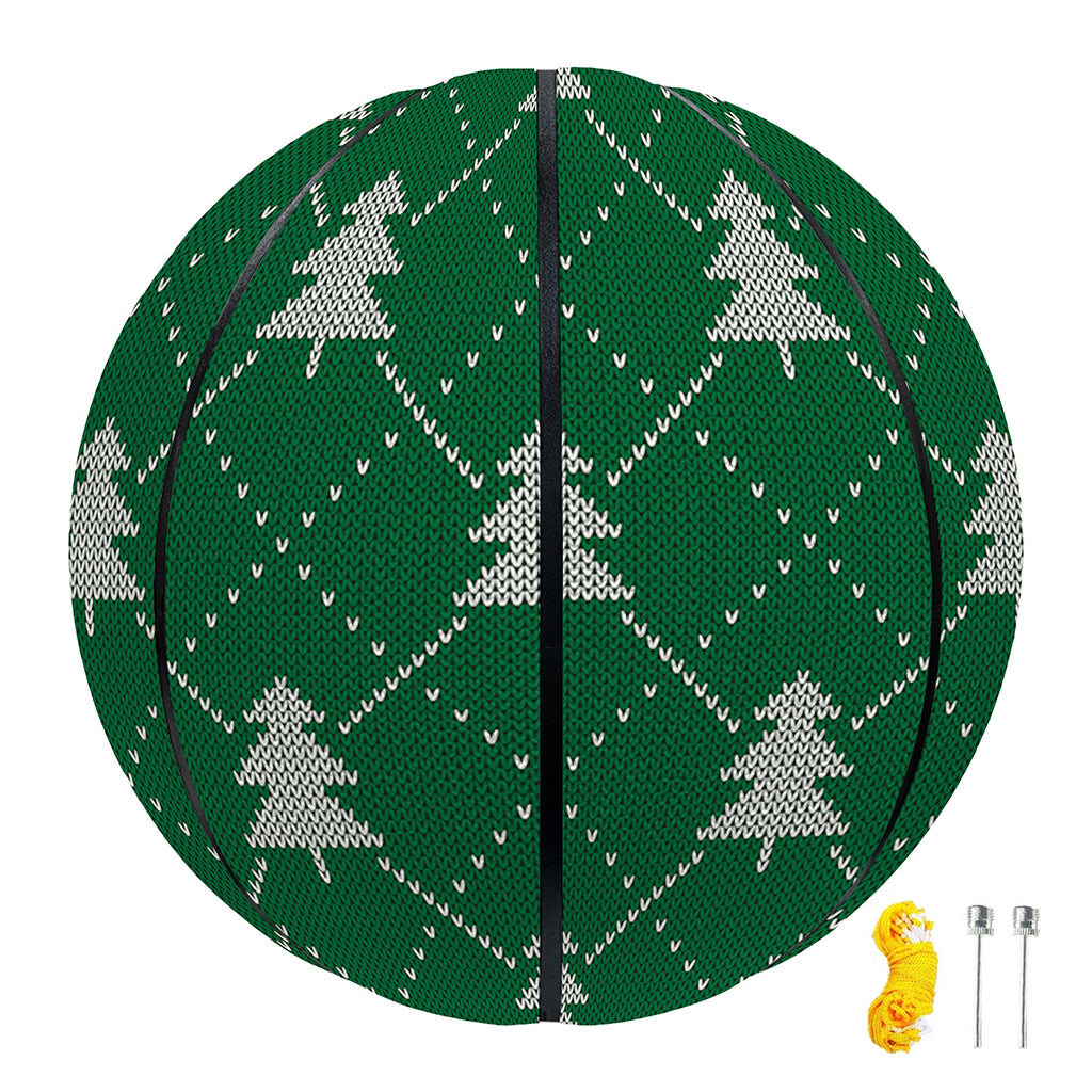 Christmas Tree Knitted Pattern Print Basketball